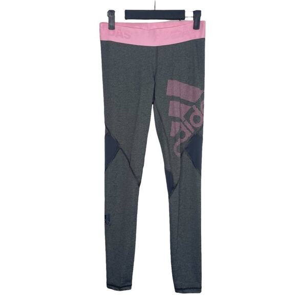 Adidas Womens Leggings Size S Light Gray Activewear Workout Pullover Gym Wear - Picture 1 of 12